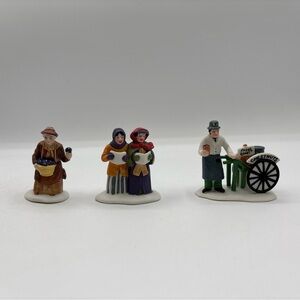 Department 56 1989 HVC Violet Vendor/Carolers/Chestnut Vendor Set Of 3 5580-8